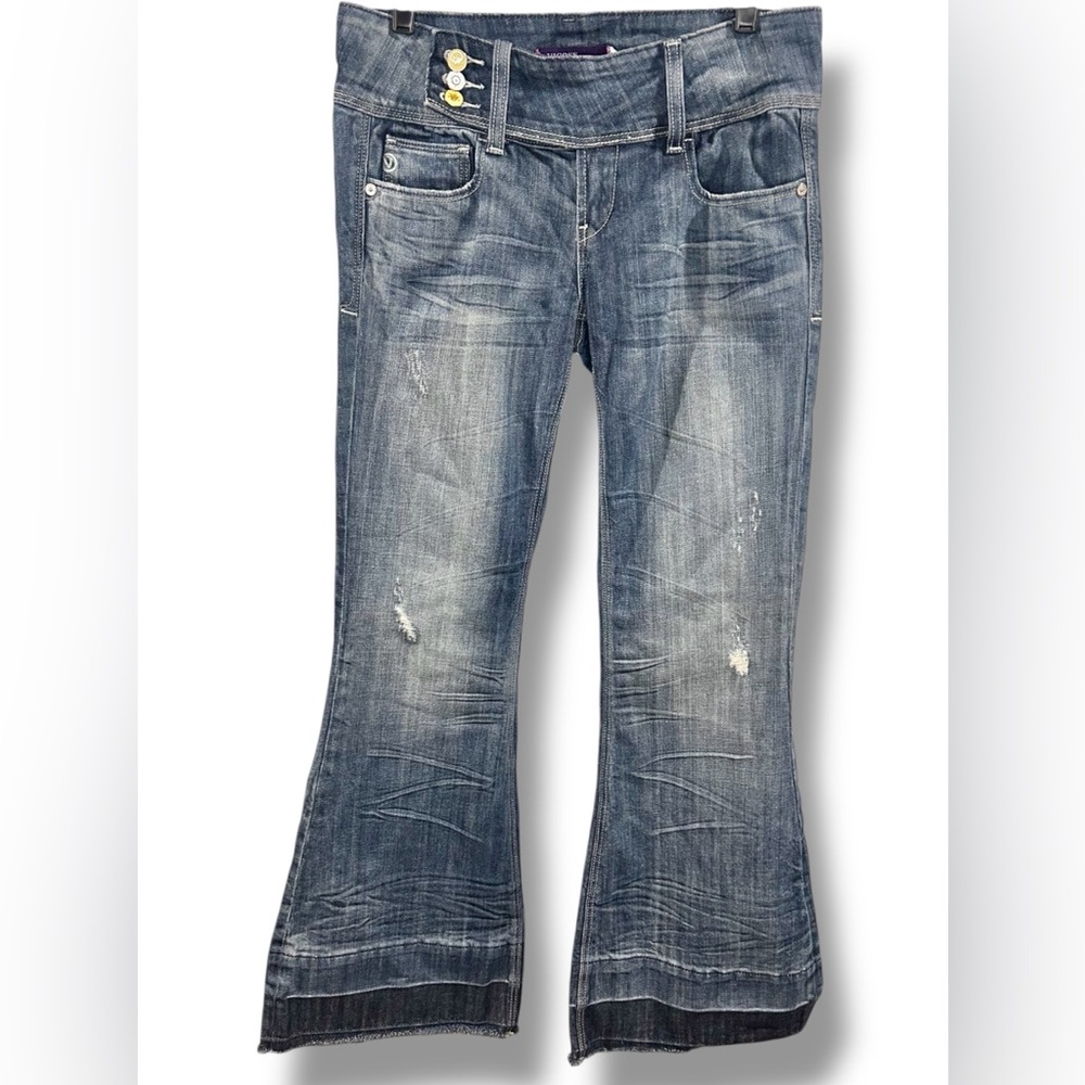Vigoss Low Rise Super Flare Medium Wash Jeans size 9/10 Juniors y2K